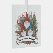 Niedliches Gnome für die Weihnachtsfeier. Ornament Aus Glas (Vorderseite Rechts)