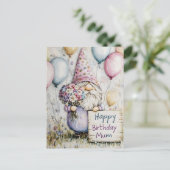 Niedliches Gnome-Geburtstagsdesign für Mama Postkarte (Stehend Vorderseite)