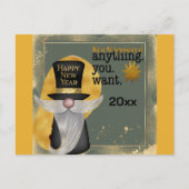 Niedliches Gnome-Gold-Glück - Neues Jahr 2025 Postkarte (Vorderseite)