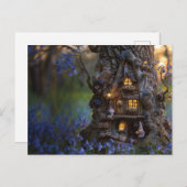 Niedliches Gnome-Haus in einem Baum Postkarte (Vorne/Hinten)
