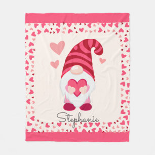 Niedliches Gnome Holding Heart Personalisiert Fleecedecke