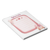 Niedliches Gnome im Auto und Blume Personalisiert Notizblock (angewinkelt)