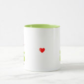 Niedliches Gnome in Grün mit Horseshos gekleidet Tasse (Zentrum)