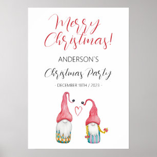Niedliches Gnome in Liebe Aquarellbilder Poster