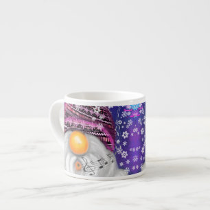 Niedliches Gnome in Lila Hütten Singt ein Weihnach Espressotasse