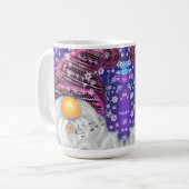 Niedliches Gnome in Lila Hütten Singt ein Weihnach Kaffeetasse (Vorderseite Links)