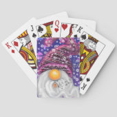 Niedliches Gnome in Lila Hütten Singt ein Weihnach Spielkarten (Rückseite)