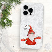 Niedliches Gnome in Roten Weihnachtsschneeflocken Case-Mate iPhone Hülle