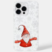 Niedliches Gnome in Roten Weihnachtsschneeflocken Case-Mate iPhone Hülle (Rückseite)