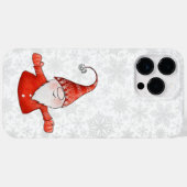 Niedliches Gnome in Roten Weihnachtsschneeflocken Case-Mate iPhone Hülle (Rückseite (Horizontal))