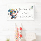 Niedliches Gnome mit Butterfly-Baby-Duschbanner Banner (Insitu)