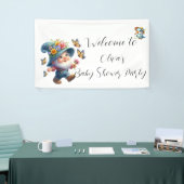 Niedliches Gnome mit Butterfly-Baby-Duschbanner Banner (Messeveranstaltung)