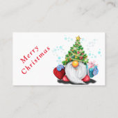 Niedliches Gnome mit Geschenken Weihnachtskarten Visitenkarte (Rückseite)