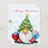 Niedliches Gnome mit Weihnachtsbaumhut und Geschen (Vorne/Hinten)