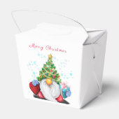 Niedliches Gnome mit Weihnachtsbaumhut und Geschen Geschenkschachtel (Rückseite)