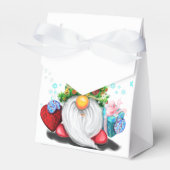 Niedliches Gnome mit Weihnachtsbaumhut und Geschen Geschenkschachtel (Vorderseite)