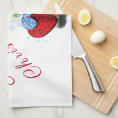 Niedliches Gnome mit Weihnachtsbaumhut und Geschen Geschirrtuch (Viertel Falte)