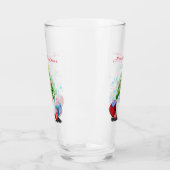 Niedliches Gnome mit Weihnachtsbaumhut und Geschen Glas (Links)