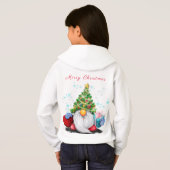 Niedliches Gnome mit Weihnachtsbaumhut und Geschen Hoodie (Schwarz voll)