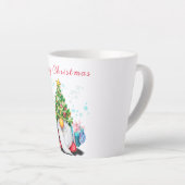 Niedliches Gnome mit Weihnachtsbaumhut und Geschen Milchtasse (Rechte Ecke)