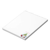 Niedliches Gnome mit Weihnachtsbaumhut und Geschen Notizblock (Rotiert)