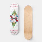 Niedliches Gnome mit Weihnachtsbaumhut und Geschen Skateboard (Vorderseite)