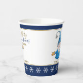 Niedliches Gnome Navy Blue White Party Pappbecher (Links)