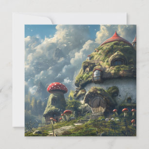 Niedliches Gnome, Pilzhaus Feiertagskarte