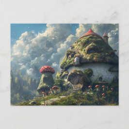 Niedliches Gnome, Pilzhaus Postkarte