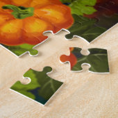 Niedliches Gnome, Pumpkins und Herbstlaub Erntedan Puzzle (Seite)