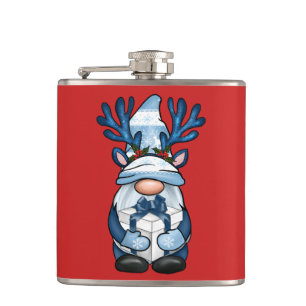 Niedliches Gnome Reindeer Weihnachtsfest Kleine Ge Flachmann
