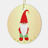 Niedliches Gnome, Sterne und Goldfetti Keramik Ornament (Links)