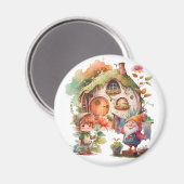 Niedliches Gnome und kleine Fairy Magnet (Vorderseite/Rückseite)