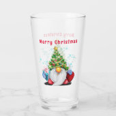 Niedliches Gnome Weihnachtsglas Glas (Rückseite)
