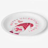 Niedliches Gnome zum Valentinstag des Herzens Pappteller (Schrägansicht)