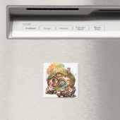 Niedliches Gnomes Square Magnet (In Situ (Geschirrspüler))