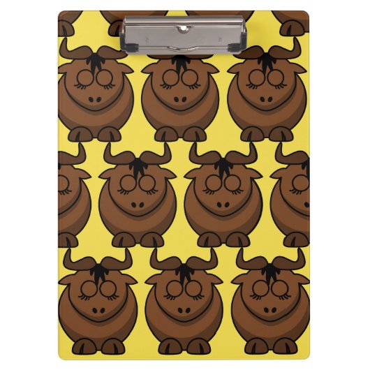 Niedliches Gnu anpassen Klemmbrett (Vorderseite)