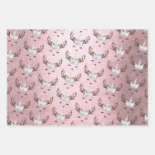 Niedliches Gold Blue Rose Gold Einhornmuster Geschenkpapier Set (Vorderseite 3)