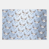 Niedliches Gold Blue Rose Gold Einhornmuster Geschenkpapier Set (Vorderseite 2)