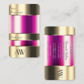 Niedliches Gold Dose Dose Girl Pink Fluids und Mon Visitenkarte (Vorne/Hinten)