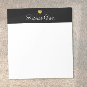 Niedliches Gold Heart Black Beauty Consultant Notizblock