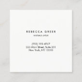 Niedliches Gold Heart Black Beauty Consultant Quadratische Visitenkarte (Rückseite)