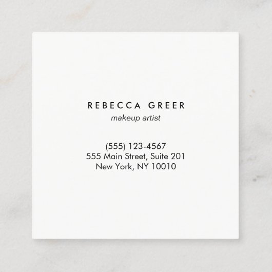 Niedliches Gold Heart Black Beauty Consultant Quadratische Visitenkarte (Rückseite)