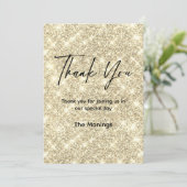 Niedliches Gold Imitate Glitzer vielen Dank Karte (Stehend Vorderseite)