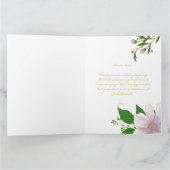 Niedliches Gold in Rosa Blume Bachelorette Dankeskarte (Innenseite)