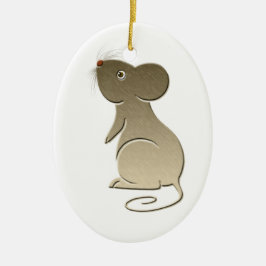 Niedliches Gold-Maus-Ornament Keramikornament