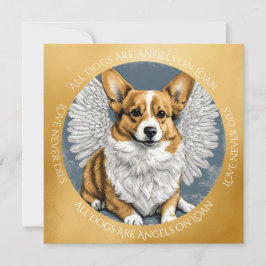 Niedliches Gold Pembroke Corgi Angel Beileid Dankeskarte