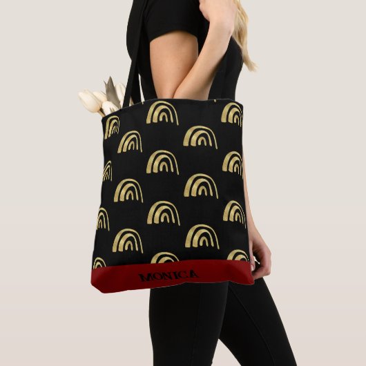 Niedliches Gold Rainbow & Black Custom Skript Tasche (Von Nahem)
