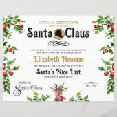 Niedliches Gold Santa Naughty Nice Offizielles Zer (Vorderseite)
