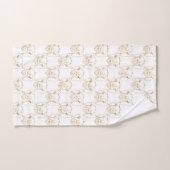 Niedliches Gold Schlaganfall Llama Weißes Muster Badhandtuch Set (Handtuch)